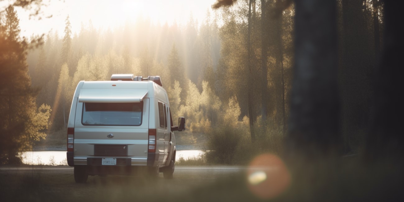 On the road with our camper van: a sunny journey through green forests