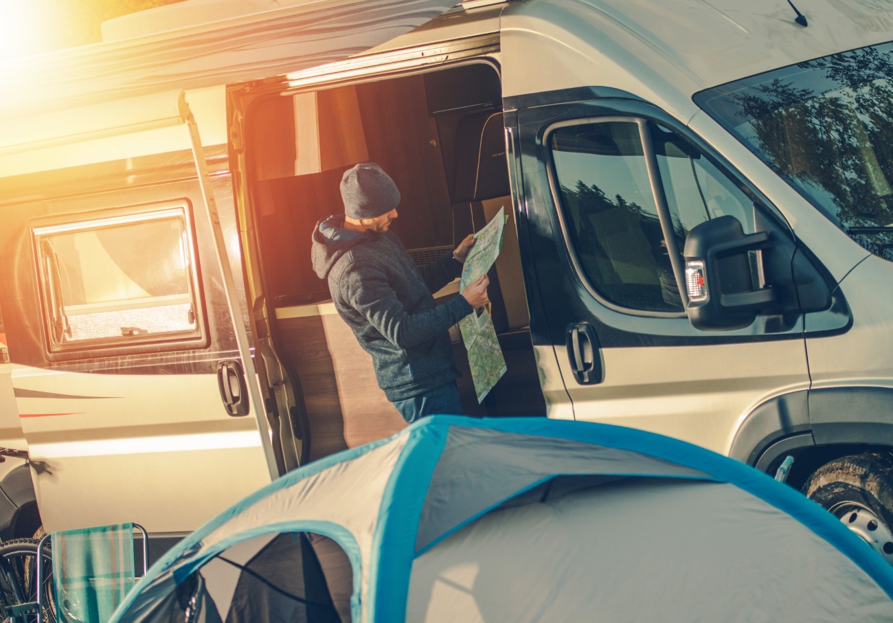 Men Camping in Motorhome