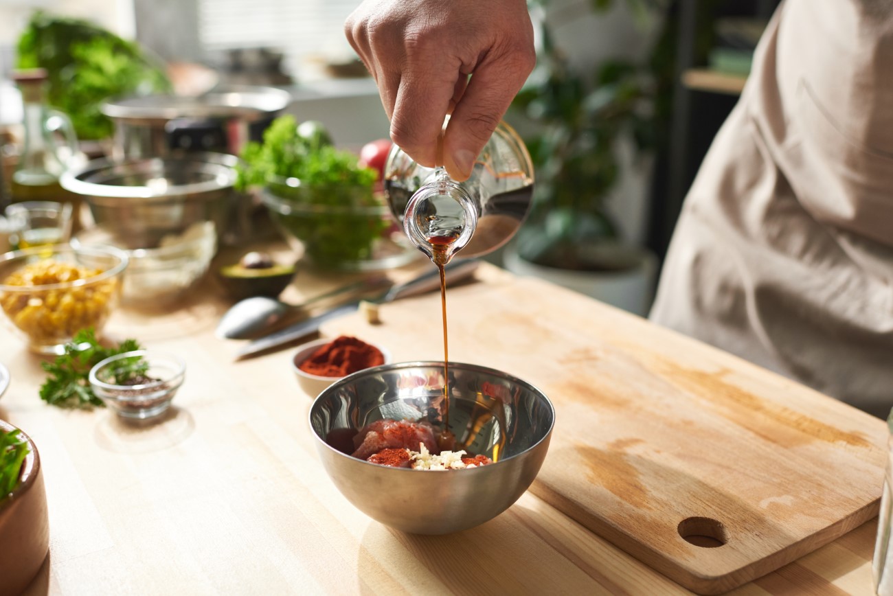 Chef making salad